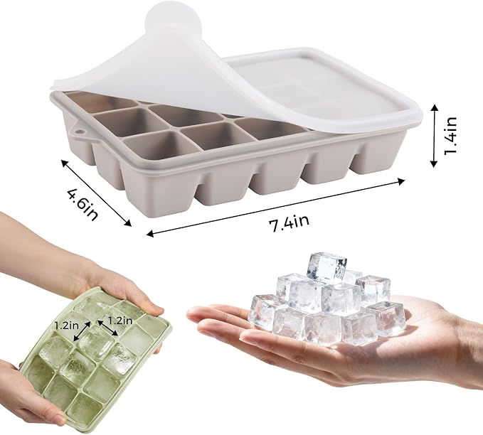 Silicone Ice Cube Trays with Lid, Easy Release Ice Molds, Reusable and - Image 4
