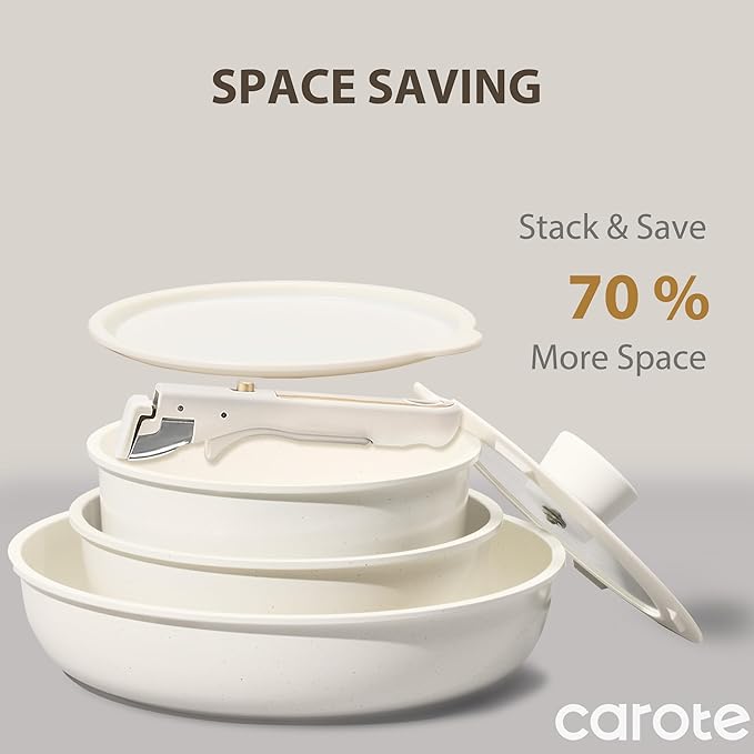 CAROTE 6pcs Pots and Pans Set Non Stick, Cookware Sets, Kitchen Set, - Image 5
