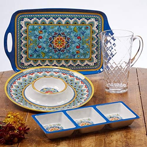 Certified International Portofino 11" Melamine Dinner Plate, Multi Colored, Large, Set of 6 (Pack of 2)