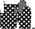 Black White Retro Polka Dot Oven Mitts and Pot Holders Sets of 4, Heat by Echoserein