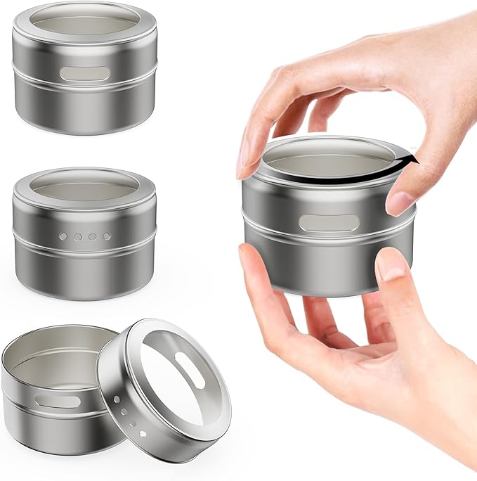 Vetacsion Set of 16 Magnetic Spice Tins - Image 4