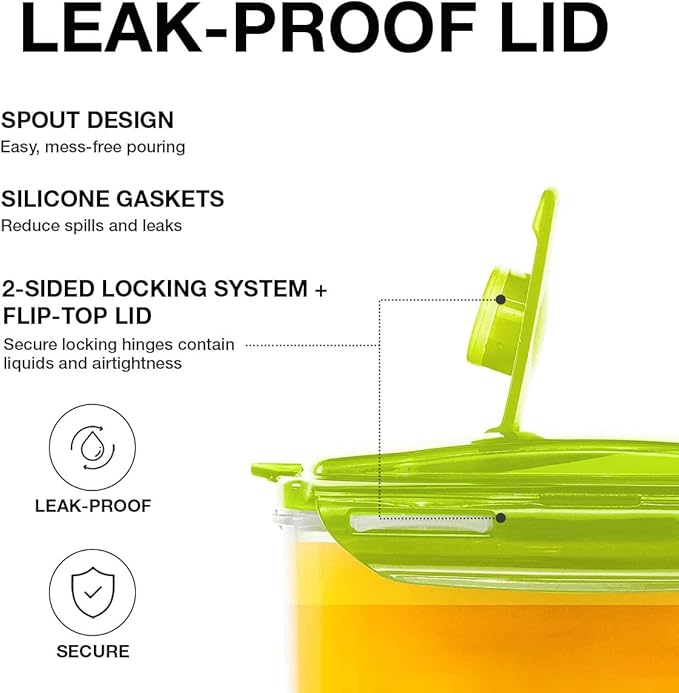 LocknLock Aqua Fridge Door Water Jug | Clear Pitcher | BPA Free Plastic Pitcher - Image 2