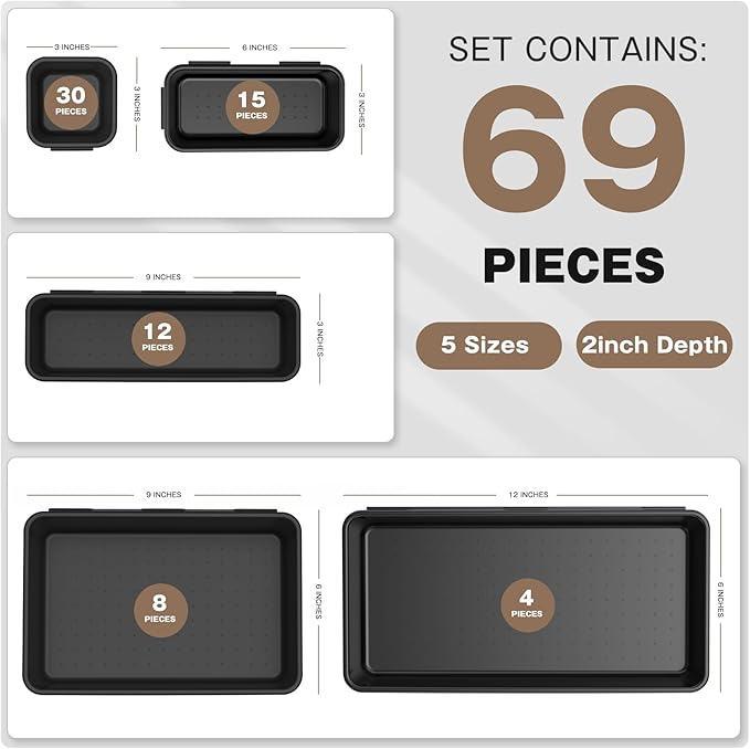 【More Larger Size】A-LUGEI【69 PCS-5 Size】 Tool Box Organizer Tray Divider - Image 3