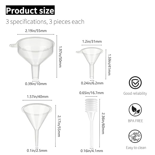 9 Pack Small Funnel Kit 3 Sizes - Image 2