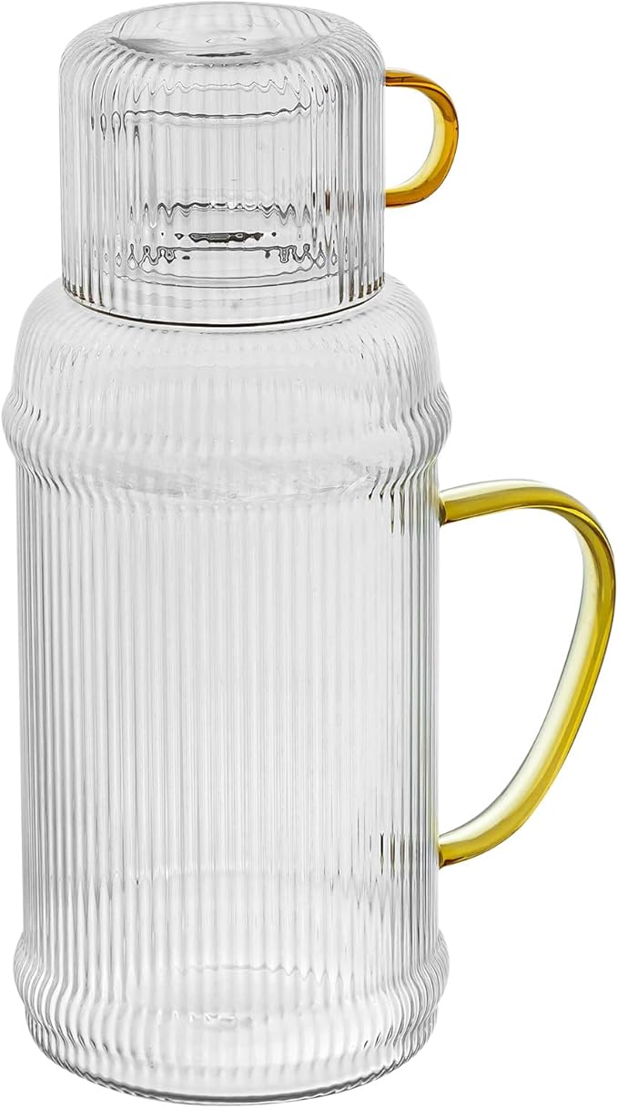Baffect Bedside Water Carafe And Glass Set, High Borosilicate Glass Pitcher - Image 7