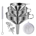Stainless Steel Funnels for Kitchen use, Cleaning Brush, 200 Mesh Food Filter by Unknown