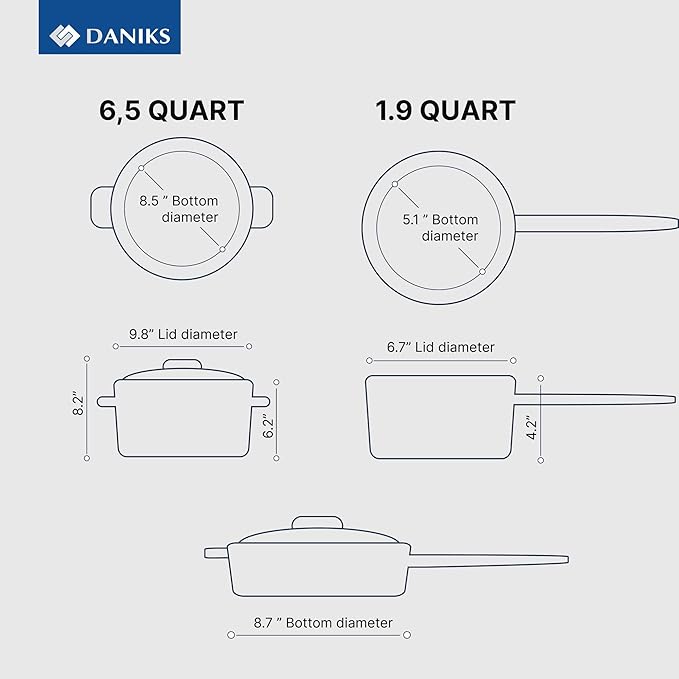 Daniks Classic 11-Piece Stainless Steel Cookware Set - Image 4