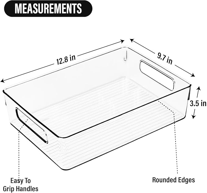 ShelfShaper Large Clear Plastic Storage Bins, Pantry Organizers and Storage - Image 3