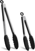 Tongs for Cooking, 600ºF High Heat-Resistant Stainless Steel Kitchen Tongs by EEKEDO