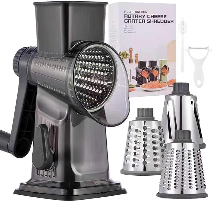 Rotary Cheese Grater with Handle Kitchen Shredder Slicer Grater Slicer Ice by Ziweaye