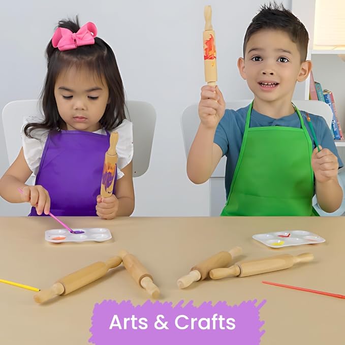 8-Inch Premium Kids Mini Rolling Pins Splinter-Free, Non-Stick Hardwood - Image 7