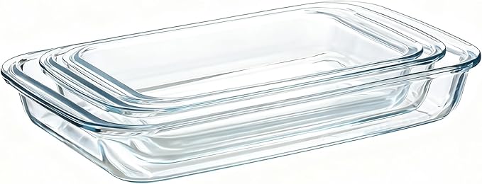 3 Pack High Borosilicate Glass Baking Dishes by Unknown