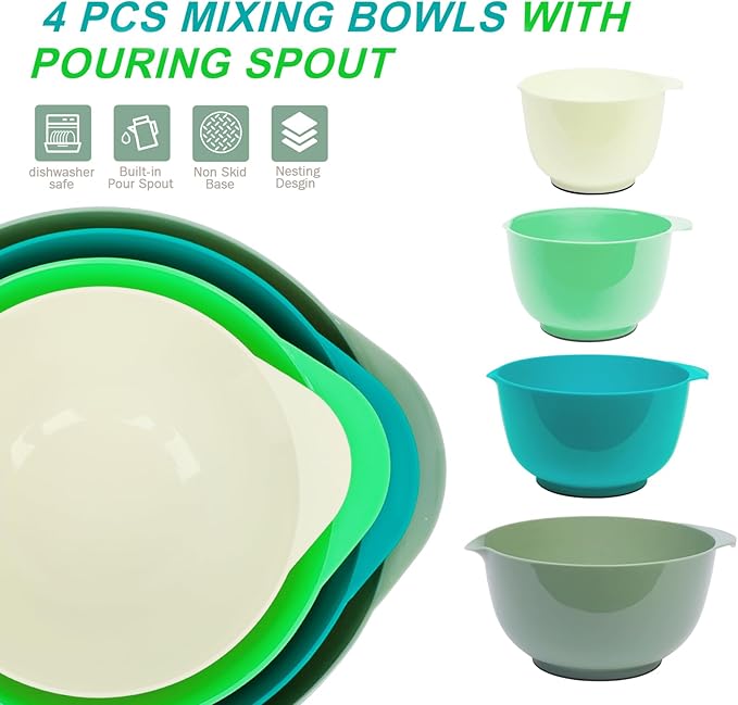 BoxedHome Classic Mixing Bowl Set, BPA Free Plastic, Microwave and Dishwasher - Image 2
