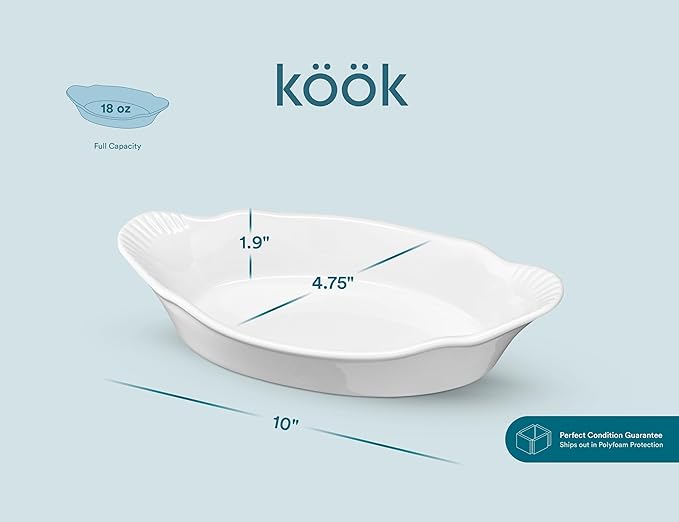 Au Gratin Baking Dishes, by Kook, Mini Casserole Dish, - Image 7