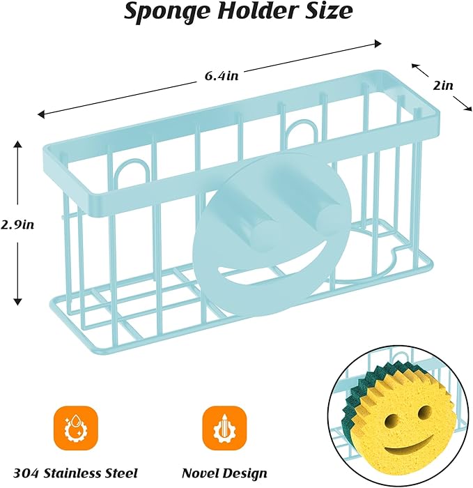 MURLONG Sponge Holder Smiley Face, Sink Caddy - Image 2
