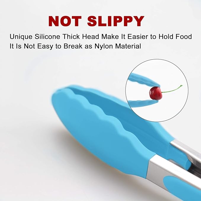2 Pack Silicone Kitchen Tongs – 9" & 12" Set, Heat Resistant up to 500°F - Image 2