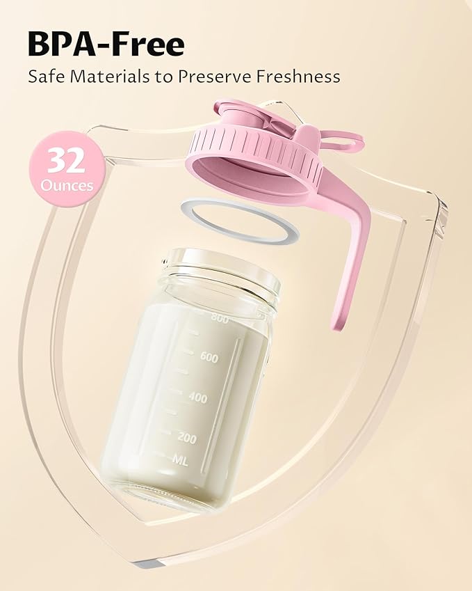 2-Pack 32oz Breast Milk Pitcher – Airtight, Leak-Proof Lids, Easy Pour Spout - Image 2