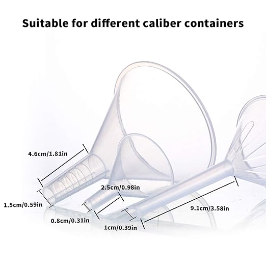 Plastic Funnel Set, 100mm x 2, 75mm x 2, 50mm x 2 - Image 5