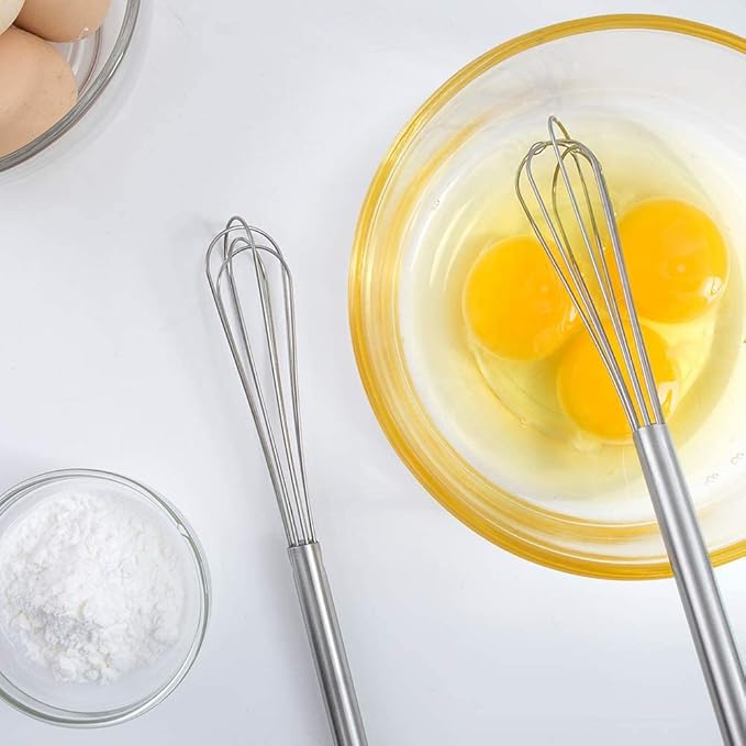 2 Pcs Mini Whisk, Stainless Steel Skinny Egg Beater Whisk - Image 3
