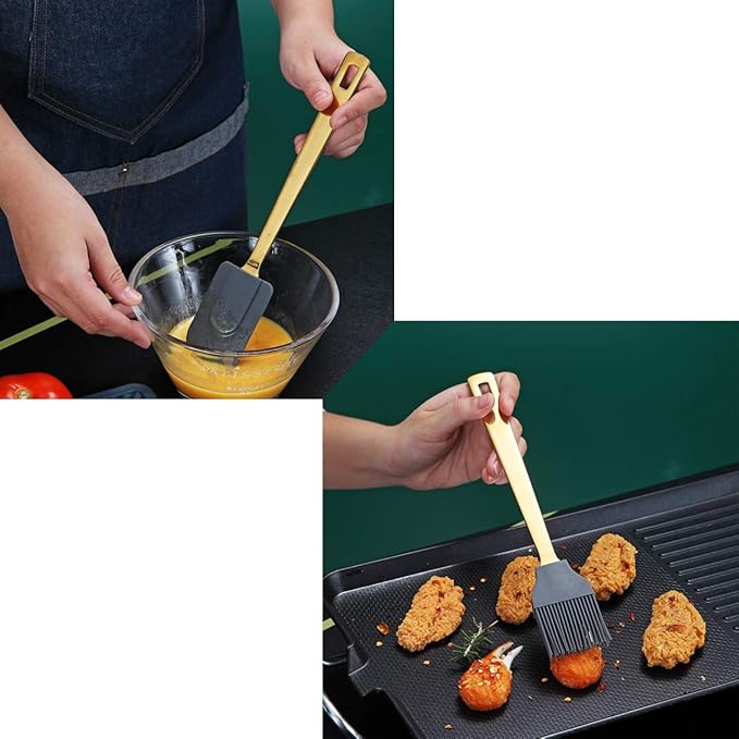 Gold Cooking Spoons, Berglander 6 Pieces Spatula Set Stainless Steel, Metal - Image 7