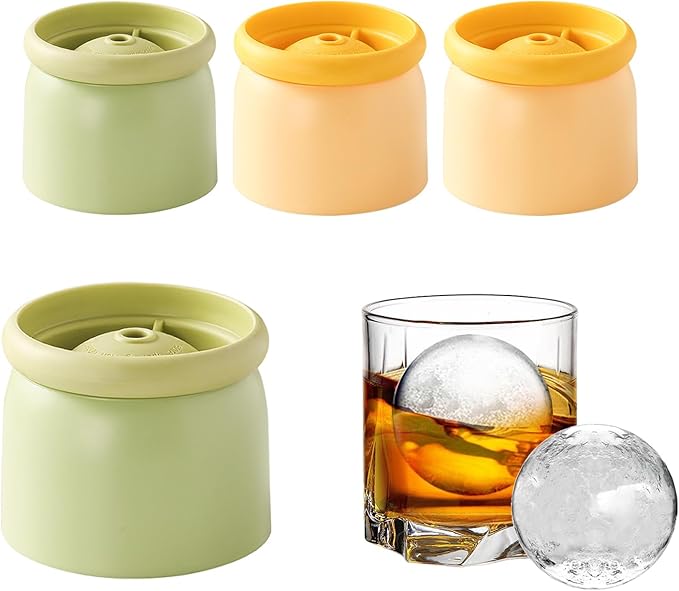 Round Ice Cube Molds Set of 4, Make 2.4 Inch Spherelce ice by Unknown