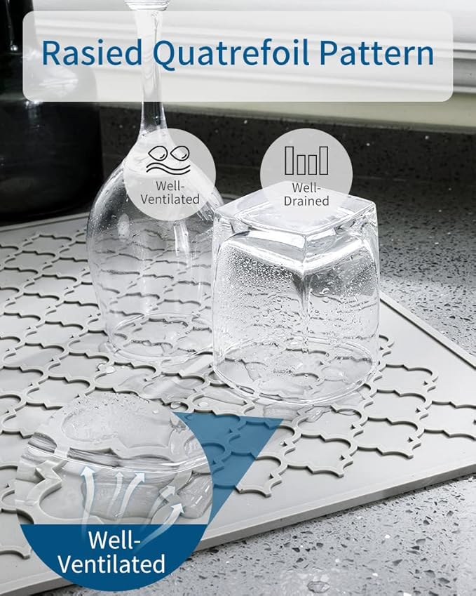 AMOAMI-Dish Drying Mats for Kitchen Counter-Silicone Dish Drying Mat-Kitchen - Image 4