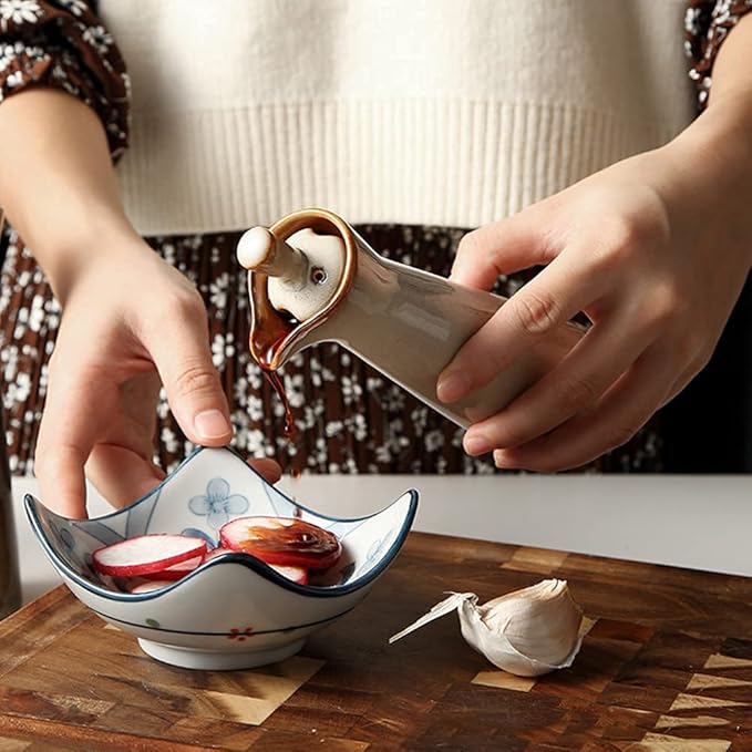 Small Ceramic Olive Oil Dispenser Bottle - Image 3