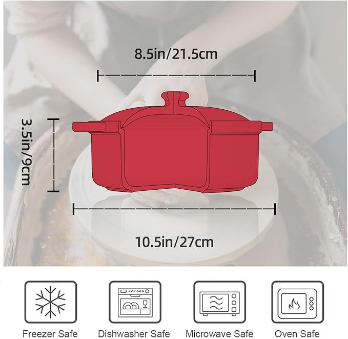 FUN ELEMENTS Casserole Dish, 2 Quart Lace Emboss Casserole Dish - Image 6
