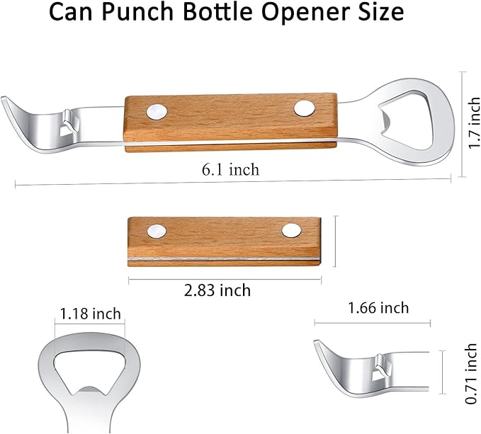 HANCELANT Can Punch Bottle Opener, Manual Stainless Steel Can Opener 3 Pack - Image 3