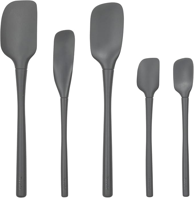 Tovolo Flex Core 5 Piece Silicone Spatula Set Heat Resistant All Silicone by Tovolo