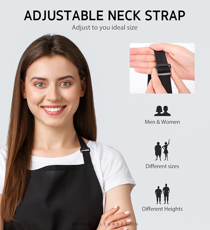 Syntus Apron for Men Women, Adjustable Cooking Kitchen Chef Aprons - Image 5