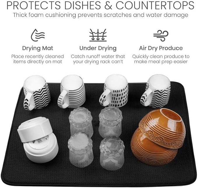 Bellemain XL Dish Mat Microfiber Dish Drying Mat, Super absorbent - Image 6