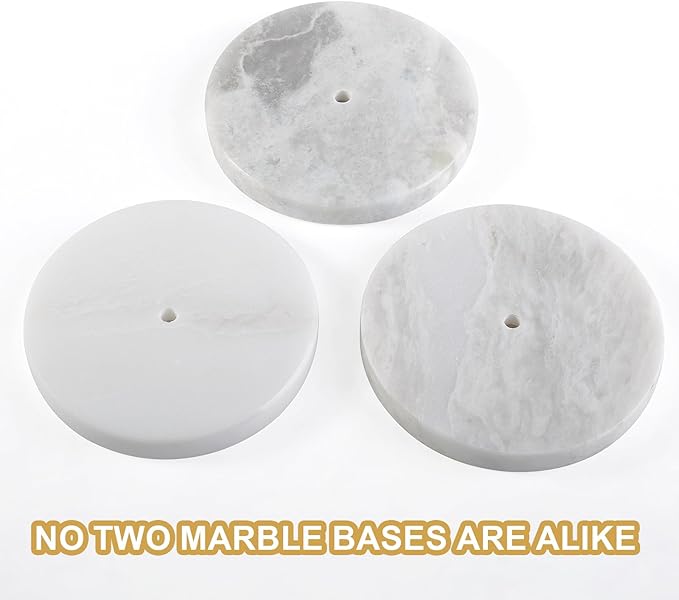 Koville African Genuine Marble Paper Towel Holder Countertop, Metal Rod 6" - Image 6
