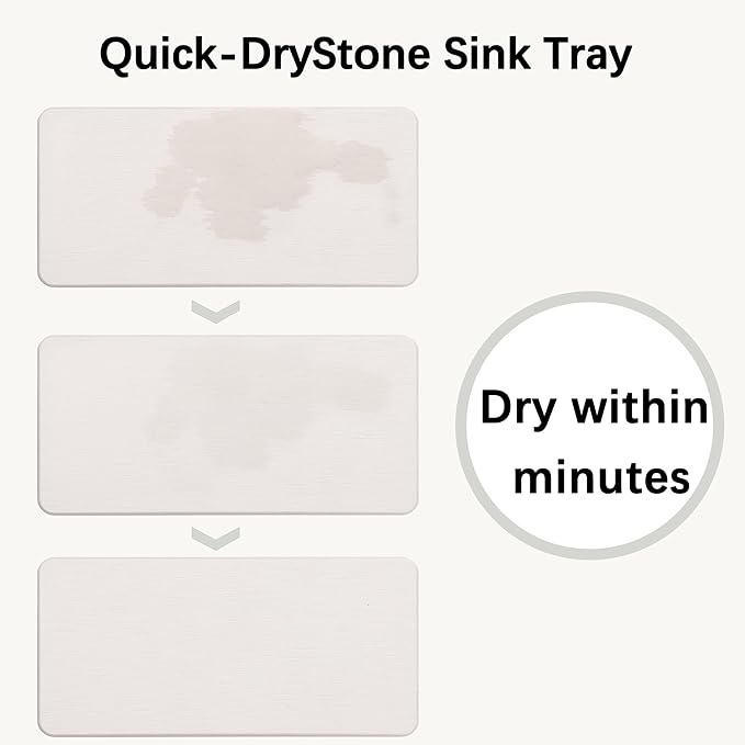 NiuYichee 2 Pcs Water Absorbing Stone Trays, Kitchen/Bathroom Sink Soap Dish - Image 7