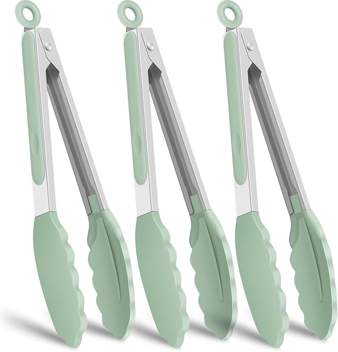 Hotec Silicone Kitchen Tongs for Cooking 9-Inch Serving Tongs by Hotec