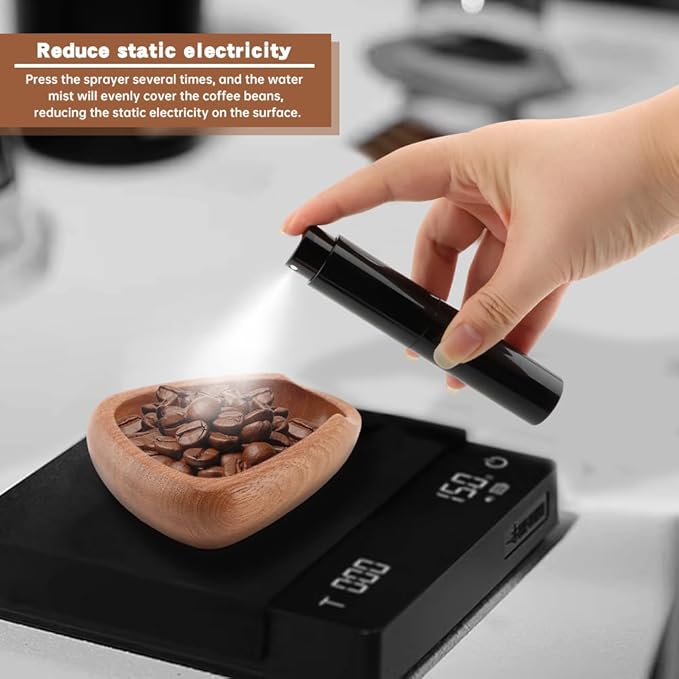 Coffee Bean Dosing Cup, Wood/Ceramic Coffee Dosing Tray Coffees Bean Weighing - Image 4