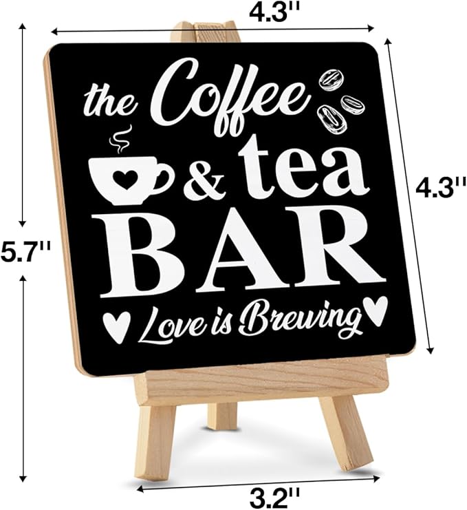 Coffee Bar Decor, Coffee Tea Bar Wood Sign - Image 2