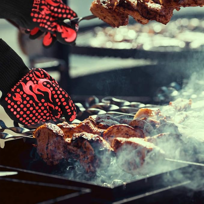 Comsmart BBQ Gloves, 1472 Degree F Heat Resistant Grilling Gloves Silicone - Image 6