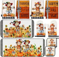 Fanfanwin 10 Pcs Fall Thanksgiving Pumpkin Kitchen Decor Set Scarecrow