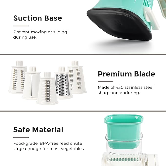 X Home 5-in-1 Rotary Cheese Grater - Image 5
