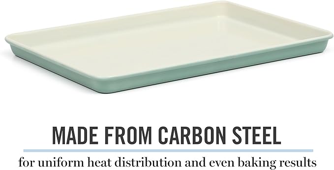 Martha Stewart Gallen 15 x 10 Inch Nonstick Carbon Steel Cookie Sheet – Teal - Image 4