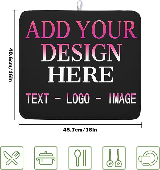 Custom Personalized Dish Drying Mat 16x18 Inch Customized Drying Mats - Image 2