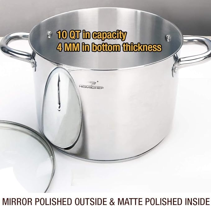 HOMICHEF 10 Quart Stock Pot - Image 2