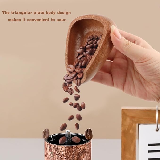Coffee Bean Dosing Cup, Wood/Ceramic Coffee Dosing Tray Coffees Bean Weighing - Image 5