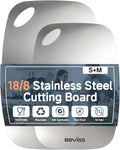 Non-Toxic Cutting Board Set of 2, 304 Stainless Steel Cutting Board Double Sided by HOME