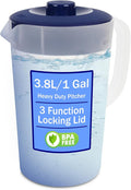 Water Pitcher with Lid 1 Gallon Pitcher, Freezer/Dishwasher Safe, BPA Free & by JOEYZ