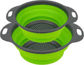 AUAUY 2 Pack Collapsible Colander Set, Round Silicone Folding Collapsible by AUAUY
