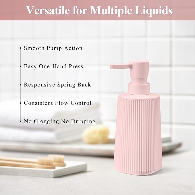 Pink 2 Pack Hand Soap Dispensers Set - Image 4