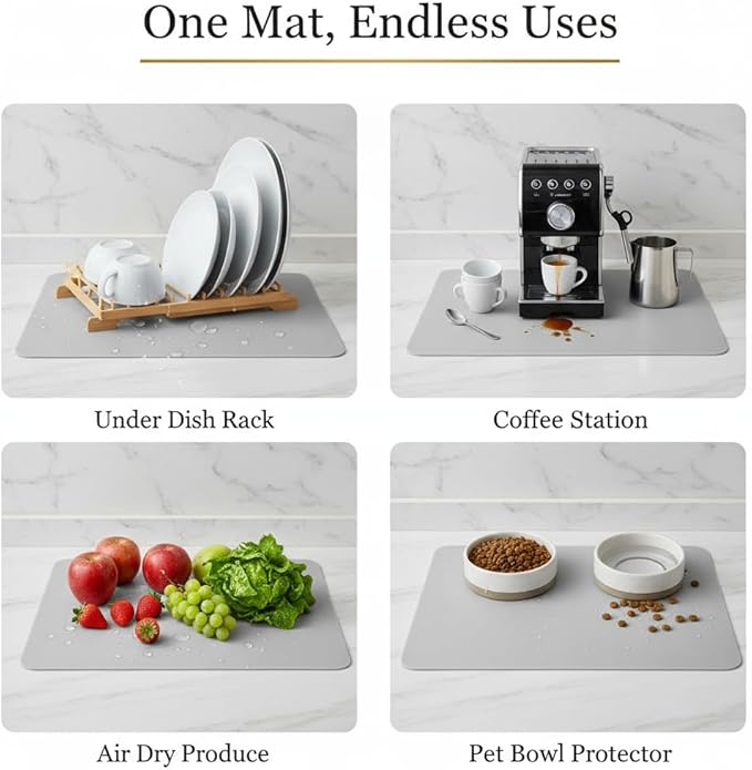 Dish Drying Mat Super Absorbent – 17" x 31" Coffee Mat - Image 6