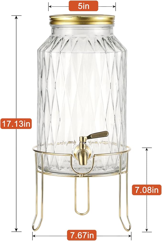 1.5 Gallon Glass Drink Dispenser - Image 3
